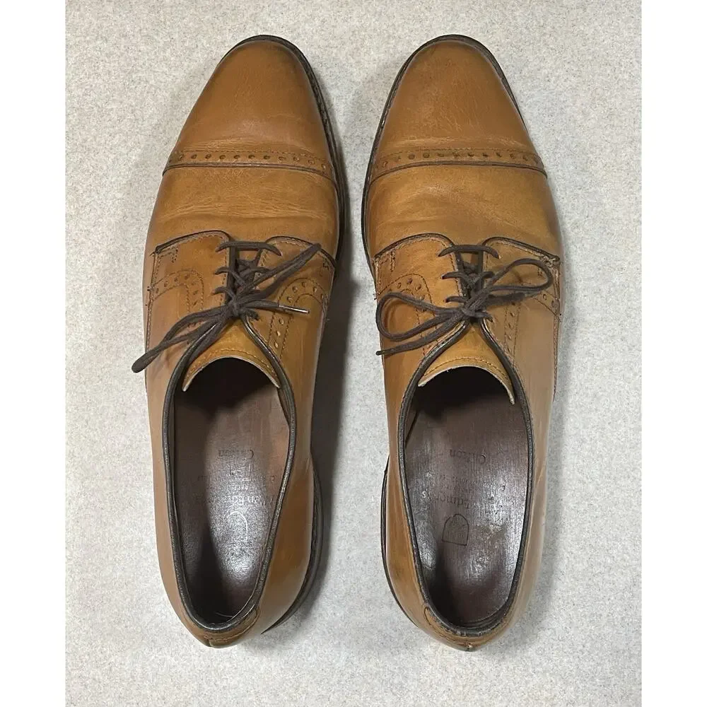 ALLEN EDMONDS Clifton Cap Toe Walnut Brown Tan Oxford Shoes Sz 10.5 D -USA Made